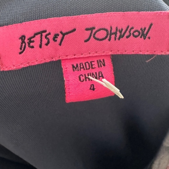 Betsey Johnson Grey Floral Sheath Rockabilly Retro Scuba Midi Fairygoth Dress 4 - Picture 13 of 14